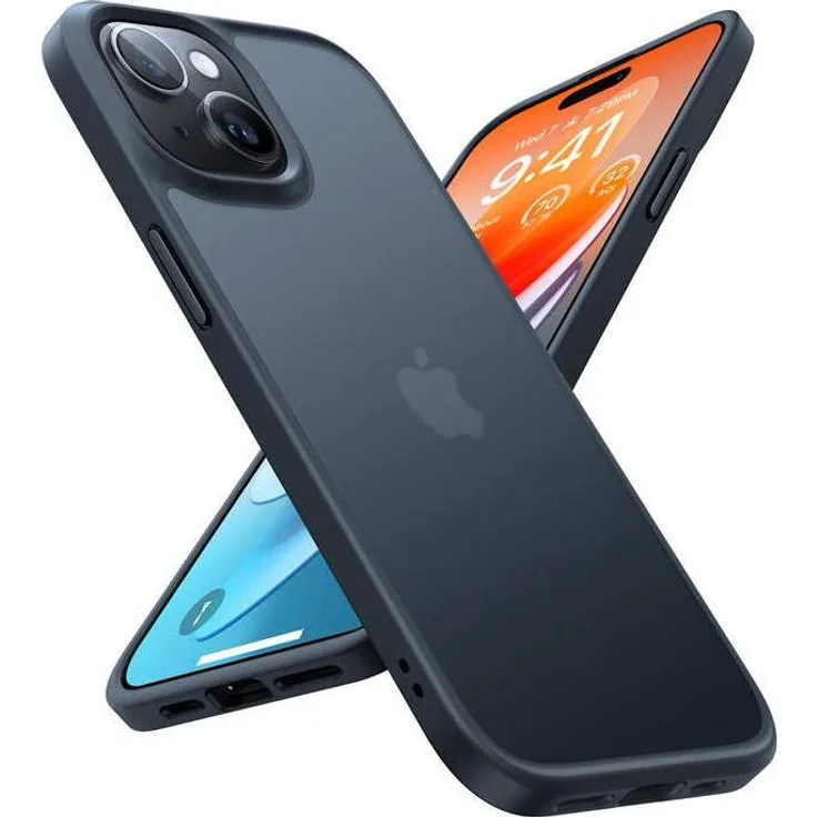 Torras Guardian Smartphone Hülle für iPhone 15, Schwarz, mit X-SHOCK 3.0 Technologie und militärischem Schutzstandard
