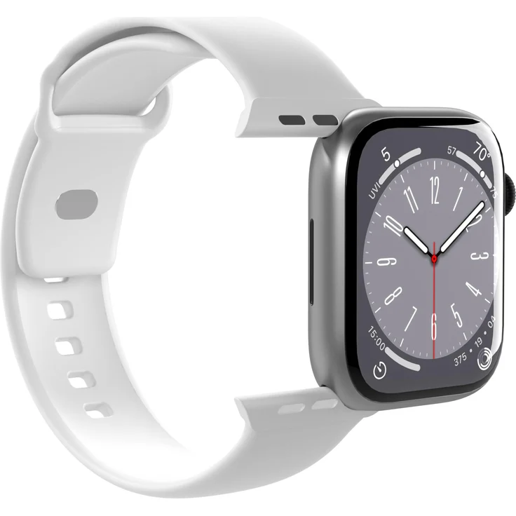 Puro PUICNAW40WHI, Silikon Uhrenarmband für Apple Watch, Weiss, verstellbar, Set mit 2 Längen (130 mm, 200 mm)