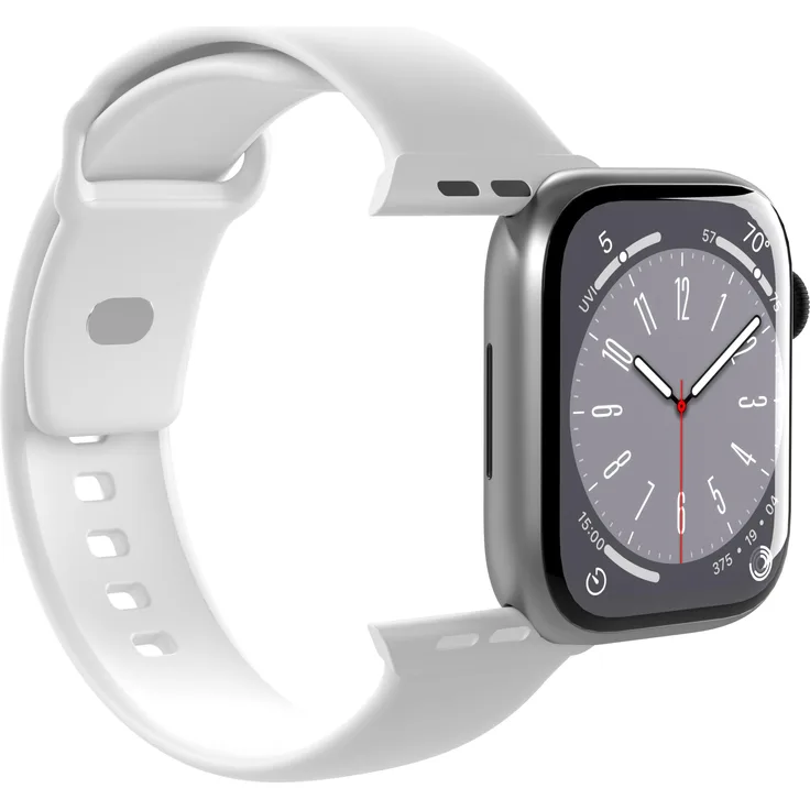 Puro PUICNAW40WHI, Silikon Uhrenarmband für Apple Watch, Weiss, verstellbar, Set mit 2 Längen (130 mm, 200 mm)
