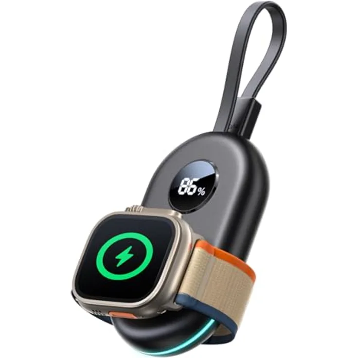 Joyroom Jr-W09 Induktives 3W Ladegerät mit Usb-C Kabel für Apple Watch - Schwarz