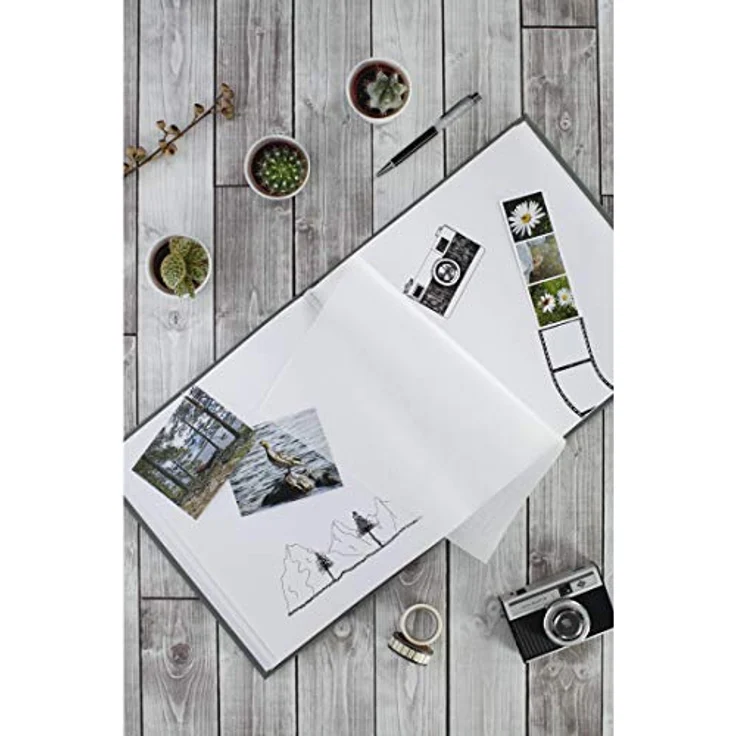 Hama Fotoalbum Jumbo 30x30 cm (Fotobuch mit 80 weißen Seiten, Album für 320 Fotos zum Selbstgestalten und Einkleben) grau - Preisvergleich – Bild 2