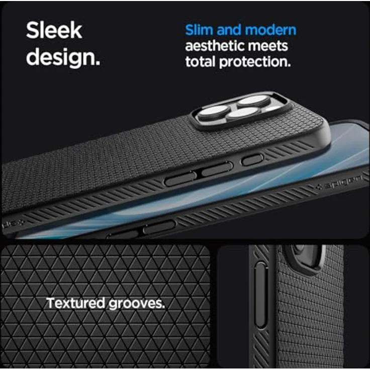 Spigen iPhone 16 Pro Hülle [rutschfest] Liquid Air Case - Matte Black – Bild 3
