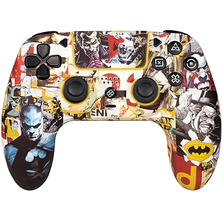 FRTEC Kabelloser Controller FR-TEC mit RGB-LED-Licht, kompatibel mit PC und PS4, 950-mAh-Akku, 10 Stunden Akkulaufzeit, Batman-Design – Bild 1
