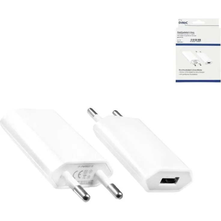 DINIC Ladegerät (USB-A), 5 W, kompakt und leistungsstark, weiß