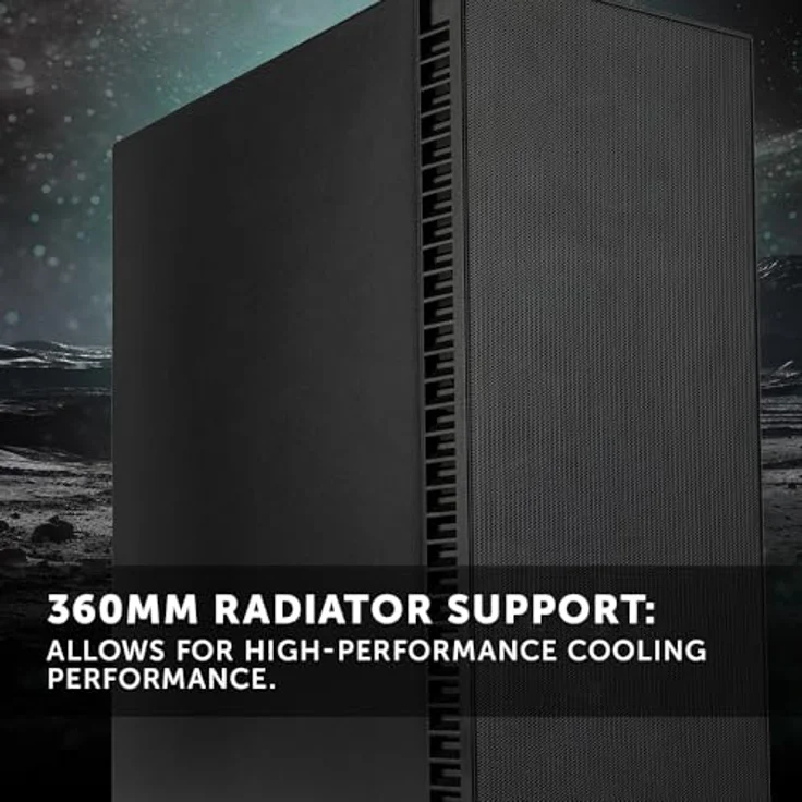 KOLINK Observatory HF Mesh PWM Midi-Gehäuse, 3x PWM-Lüfter, 330 mm GPU-Freiraum, Schwarz – Bild 4