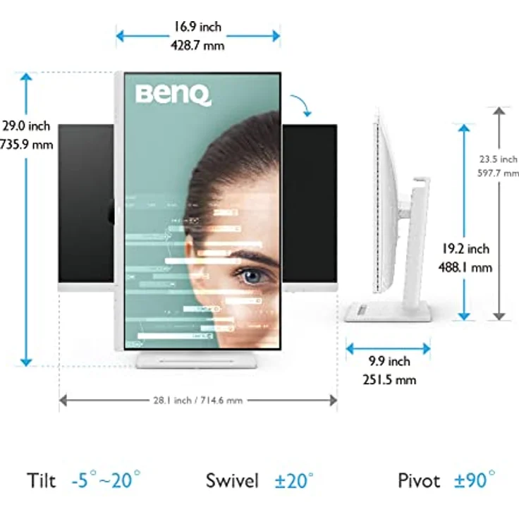 BenQ GW3290QT Monitor (32 Zoll, QHD, USB-C, Ergonomisches Design, Noise Cancelling Mikrofon) - MacBook kompatibel – Bild 5