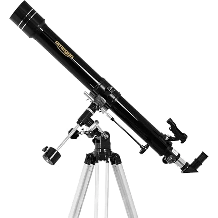 Omegon Teleskop AC 70/900 EQ-1, Einsteiger Refraktor mit 70mm Öffnung für klare Nachthimmel-Beobachtungen – Bild 2