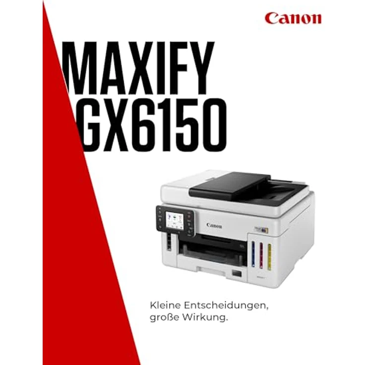 Canon MAXIFY GX6150 kompakter Büro-Drucker – Farbdrucker & Scanner All-in-One WLAN | MegaTank Tintenstrahldrucker mit Kopierer & Scanner | Wi-Fi, Ethernet & USB-Anschluss – Bild 2