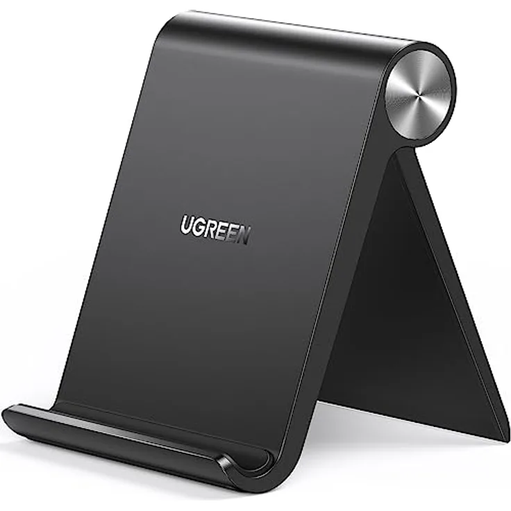 UGREEN Handy Ständer, klappbare Tischhalterung mit Multiwinkel-Einstellung, kompatibel mit iPhone 17/16/15, Galaxy S23 Ultra bis 7,9 Zoll, schwarz