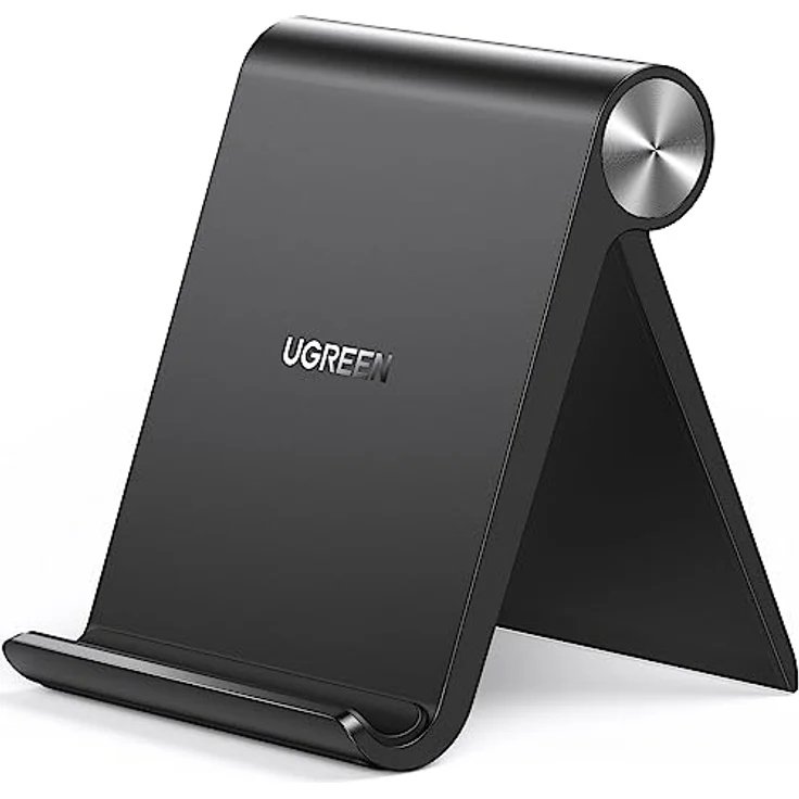 UGREEN Handy Ständer, klappbare Tischhalterung mit Multiwinkel-Einstellung, kompatibel mit iPhone 17/16/15, Galaxy S23 Ultra bis 7,9 Zoll, schwarz – Bild 1