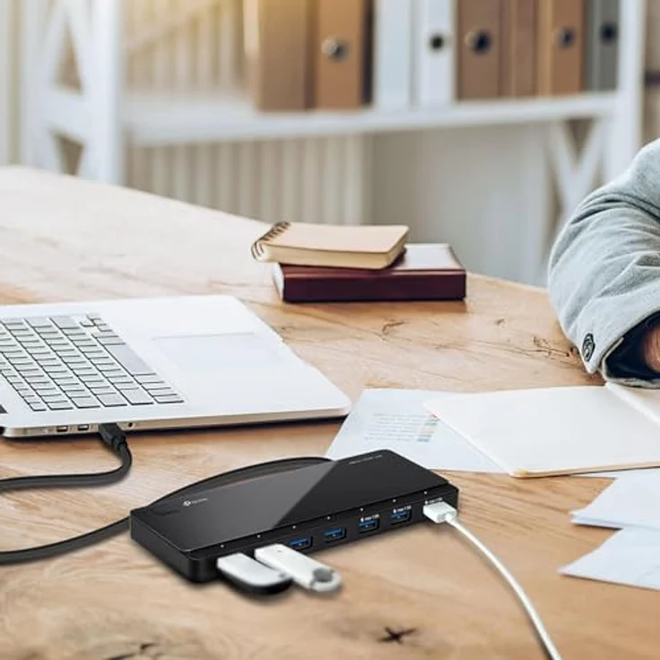 TP-Link UH700 7-Port USB 3.0 HUB inklusive Netzadapter und USB 3.0 Kabel, bis zu 5 Gbit-s, Hot Swapping, unterstützt Windows, Mac OS, Linux, schwarz – Bild 6