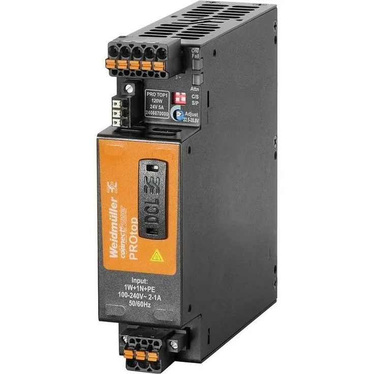 Weidmüller PRO TOP1 120W 24V 5A Schaltnetzgerät 24 V/DC 5 A 120 W (120 W), PC Netzteil
