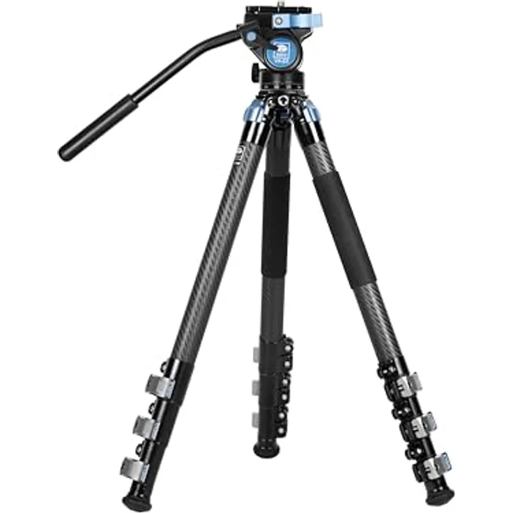 SIRUI L-324F Carbon Stativ mit VA-5X Fluidkopf, max. Belastung 18 kg, kompakt, Flip-Lock Design, 3 Beinwinkeloptionen – Bild 1