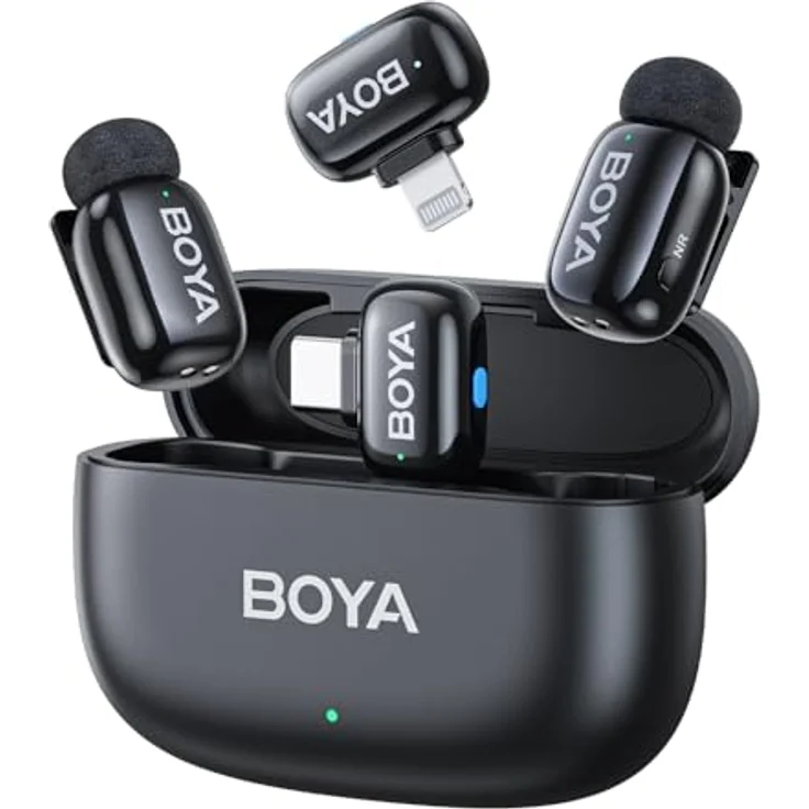 Boya Mini Lavalier Mikrofon, kabelloses System mit 48 kHz Audio-Abtastrate, 30 Stunden Akkulaufzeit und omnidirektionaler Aufnahme – Bild 2