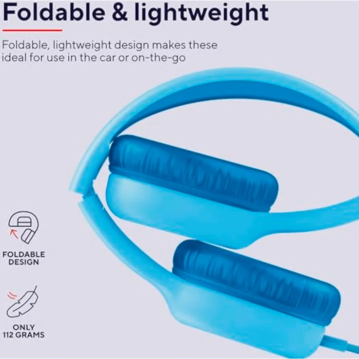 Trust Nouna Kinder Kopfhörer mit Kabel, Lautstärkenbegrenzer (85dB), Blau – Bild 5