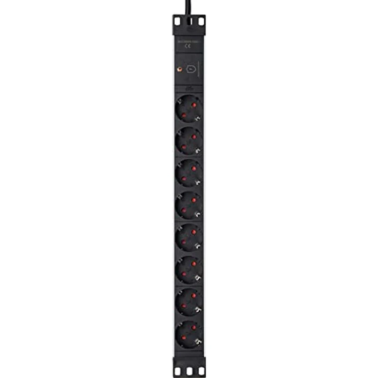 As - Schwabe, Steckdosenleiste für 19" Netzwerkschrank (8-fach, CEE 7/3, 2 m), Schwarz/Silber, 18193 – Bild 4