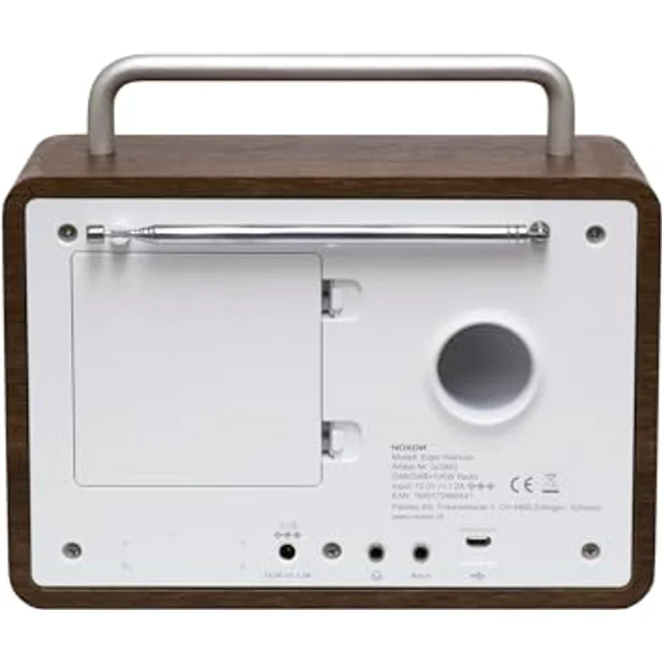 Noxon Eiger DAB+ und UKW-Radio, Bluetooth, Kopfhöreranschluss, Walnuss, Akkubetrieb bis 40 Stunden – Bild 4