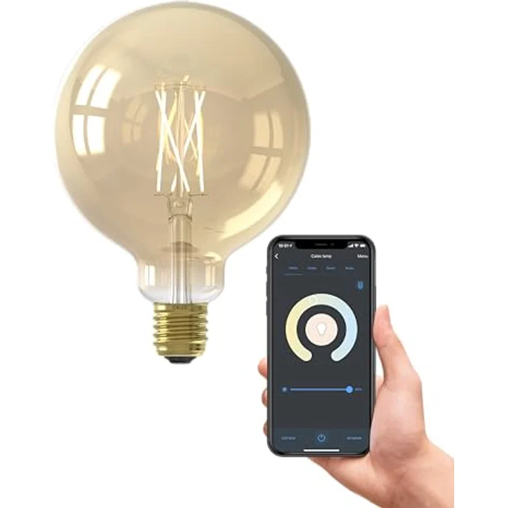 CALEX Smart LED Lampe G125, E27, Gold Filament, dimmbar, warmweißes Licht, WLAN App- & Sprachsteuerung, 806 Lumen – Bild 1