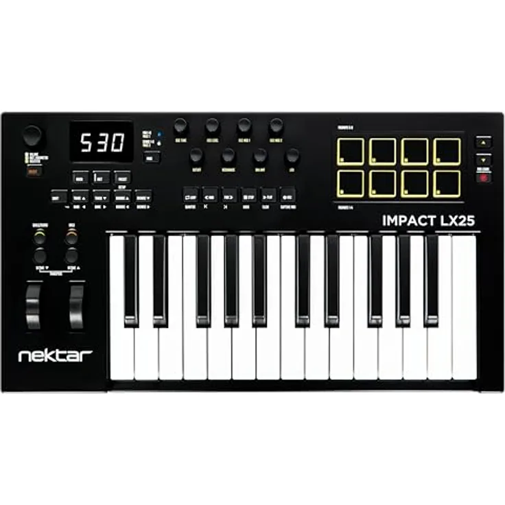 Nektar Impact LX mk3, Midi-Controller mit 25 anschlagempfindlichen Tasten, 8 dynamischen Pads und DAW-Integration
