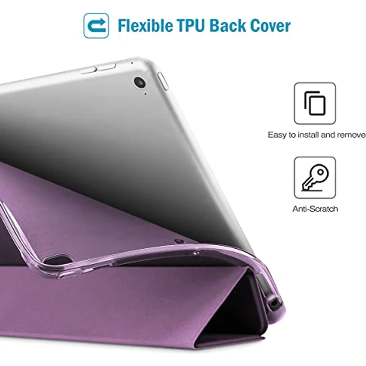 ProCase Soft Hülle für iPad 9.7 Zoll (6./5. Gen, Air 1/2) - Weiche TPU Schutzhülle mit transluzenter Rückseite, lila – Bild 3