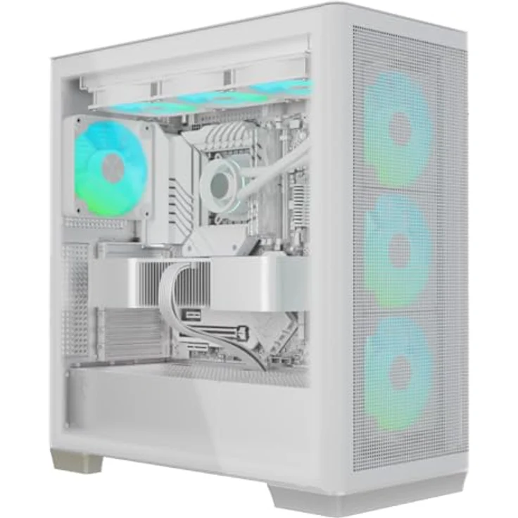 APNX GEH Midi APNX C1-R-WT-V1 (W/MicroATX/MiniITX), Weißer Midi-Tower PC-Gehäuse mit Kabelmanagement – Bild 2