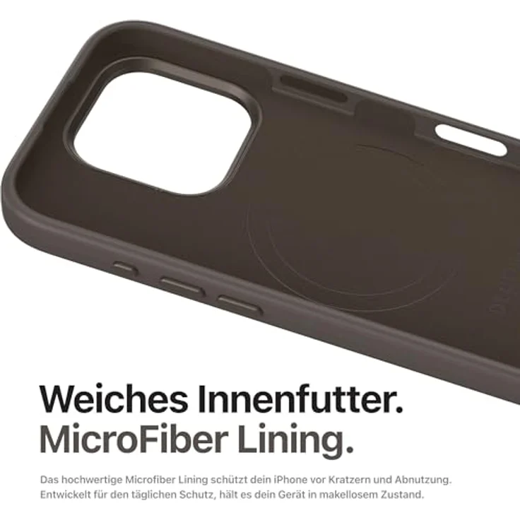 DECODED Smartphone-Hülle AntiMicrobial Silicone Backcover für iPhone 16 Pro, mit schlagfestem Polycarbonat, MagSafe-kompatibel, schwarz – Bild 9
