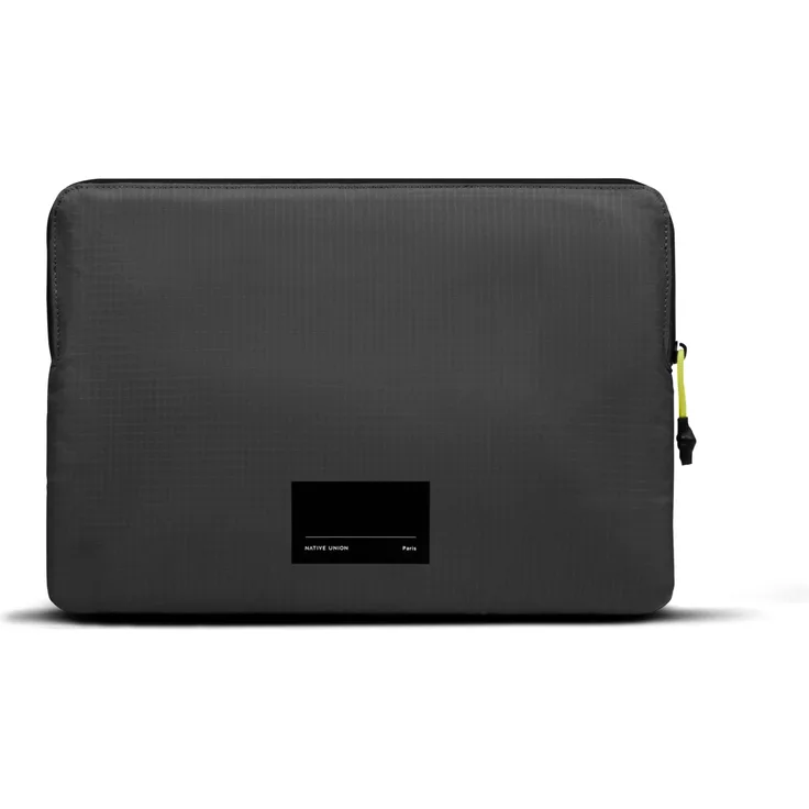 Native Union Stow Lite Ultra Sleeve 15-16", Notebooktasche aus 100 % recyceltem, wasserabweisendem Ripstop-Gewebe, Schwarz