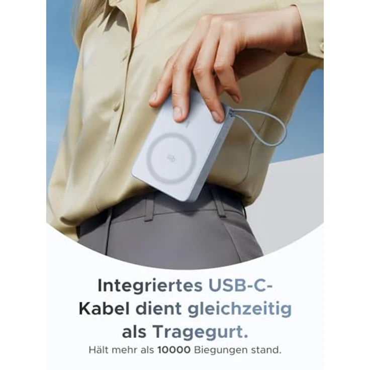 UGREEN MagFlow Magnetische Powerbank 10000mAh, 25W Qi2 MagSafe, integriertes 30W PD-Kabel, LED-Bildschirm, für iPhone 17 Pro und Pro Max – Bild 4