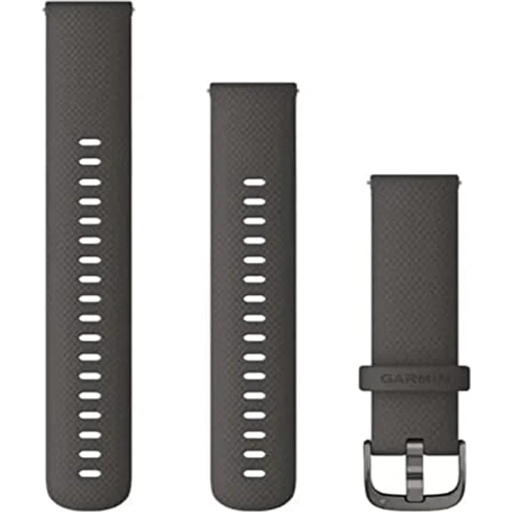 Garmin Schnellwechsel-Armbänder (18 mm) Silikon Graphit Edelstahl-Teile in Schiefer 010-12932-0E (010-12932-0E) – Bild 2