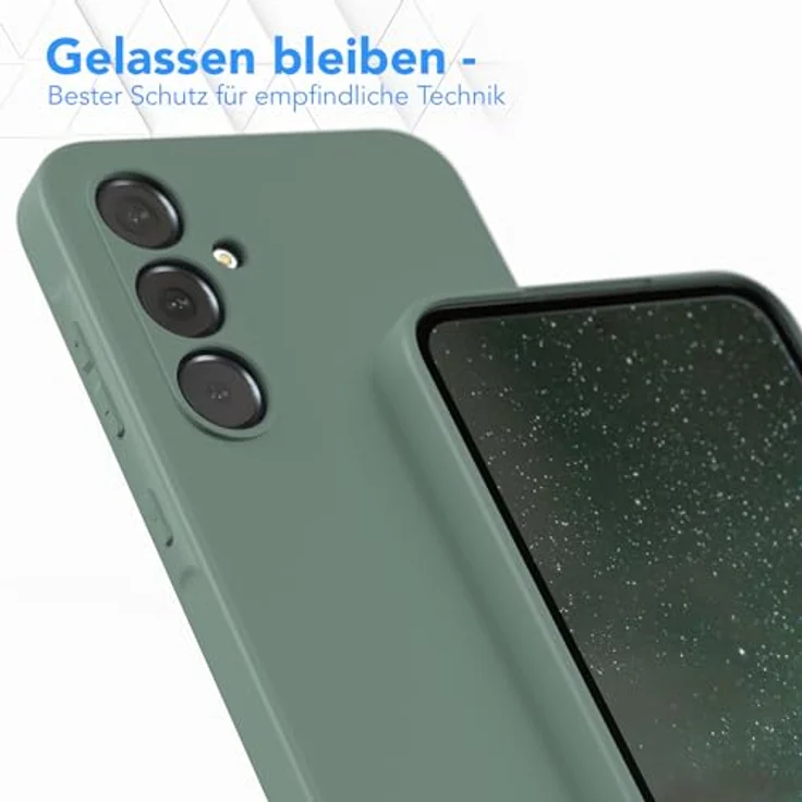 EAZY CASE Silikonhülle für Samsung Galaxy A55, stoßfeste TPU Schutzhülle in Dunkelgrün mit Kameraschutz, dünnes Design, kompatibel mit kabellosem Laden – Bild 4