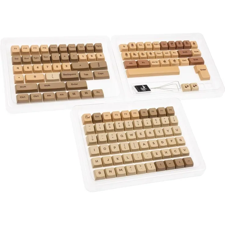 Ducky Boba PBT Dye Sublimation Set, Keycaps, Beige