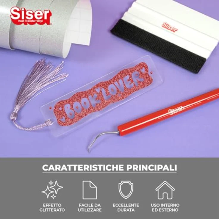 Siser EasyPSV® Glitter, selbstklebende Glitzerfolie in Ziegel-Rot für Innen- und Außenanwendungen – Bild 4