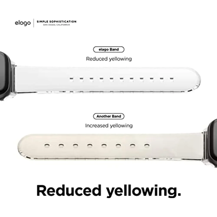 elago Clear Band, Transparentes Smartwatch Ersatzband für Apple Watch 10/9/8/SE2/7/SE/6/5/4 und Ultra 2/Ultra [49/46/45/44/41/40/38/39mm], aus strapazierfähigem TPU-Material, ergonomisches Design, austauschbare Schnalle – Bild 2