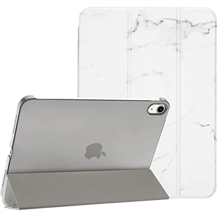 ProCase Hülle für iPad A16 11" (2025) & iPad 10. Generation (2022) - Leichte, dünne Hartschutzhülle mit Smart Cover Auto Wake/Sleep, Marmor Weiß – Bild 1