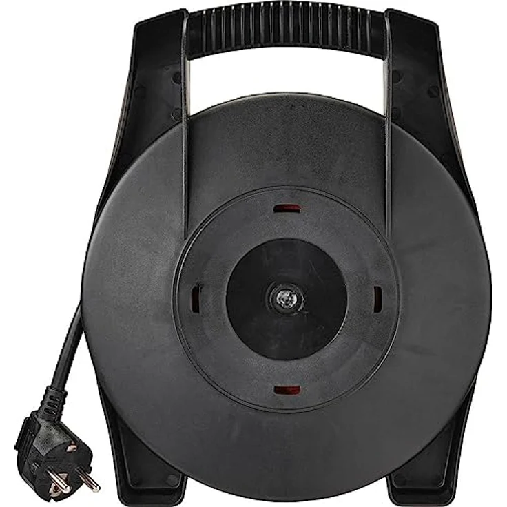 Sygonix SY-4928908 Kabeltrommel 10.00 m Schwarz Schutzkontakt-Stecker, 4fach Schutzkontaktsteckdose, Überhitzungsschutz – Bild 3