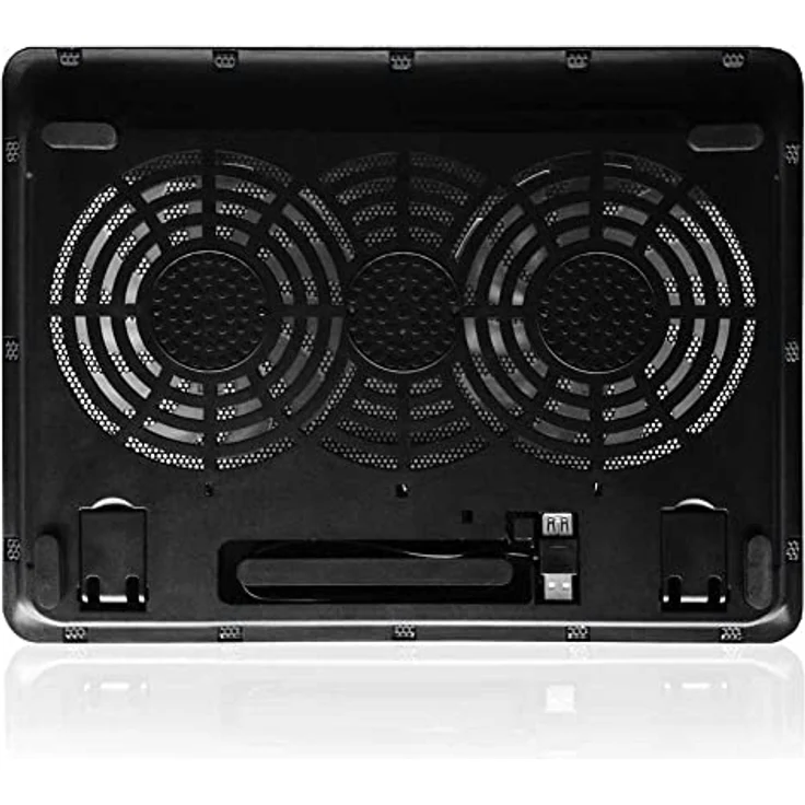 Ewent EW1256 Laptop Kühler 12-17 Zoll, 2 Ruhige Lüfter mit blau LEDs, Cooling Pad, Notebook Cooler Ständer Kühlpad Kühlmatte, schwarz – Bild 6