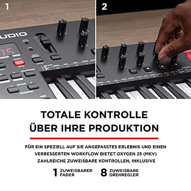 M-Audio Oxygen 25 V – 25-Tasten USB MIDI Keyboard Controller mit Beat Pads, Smart Chord & Scale Modi, Arpeggiator und Softwarepaket inklusive – Bild 4