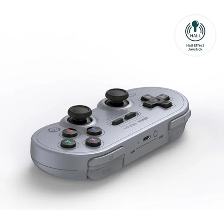 8bitdo SN30 Pro, Gaming Controller mit Bluetooth, Rumble, bewegungssteuerung, Grau – Bild 3