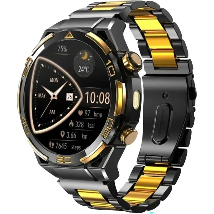 Blackview W90 Pro Smartwatch, 1,43 Zoll AMOLED-Display, Herzfrequenzmonitor, Bluetooth 5.3, Gold