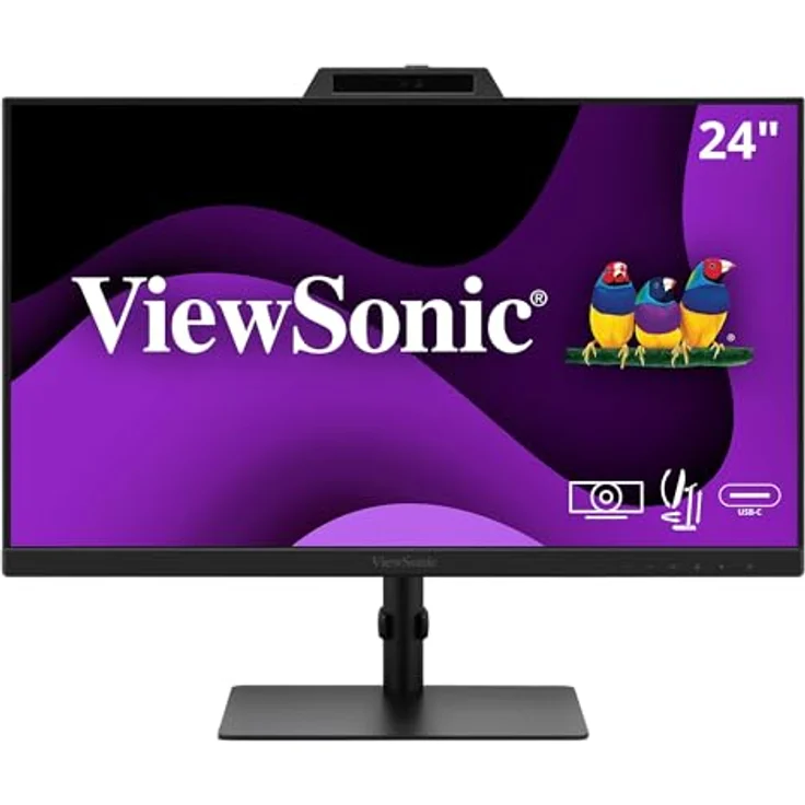 ViewSonic VG2441V MNTN24-C-195 Monitor, 24 Zoll Full HD, integrierte Webcam und Mikrofon – Bild 2