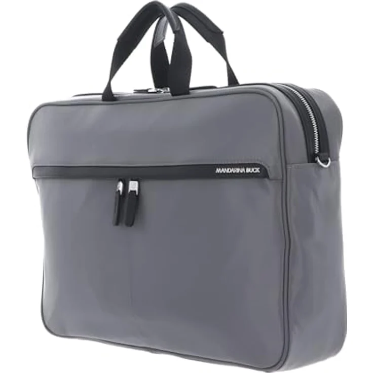 Mandarina Duck Hunter Urban Briefcase HWC02, elegante Aktentasche aus glänzendem Nylon für Laptops, grau, 42 x 10 x 29 cm – Bild 2
