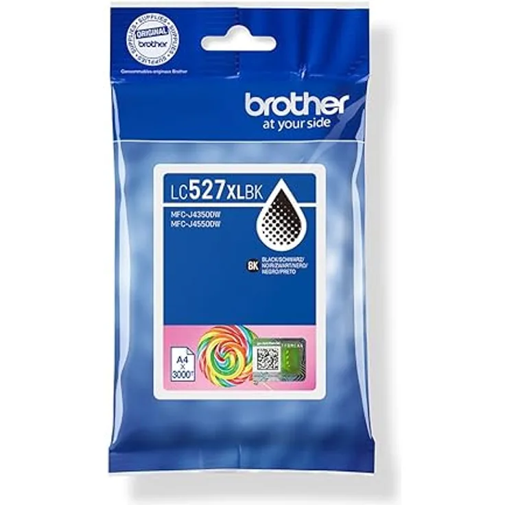 Brother LC527XLBK, Druckerpatrone Schwarz XL für MFC-J4350DW, Premium-Pigmenttinte für scharfe Textqualität