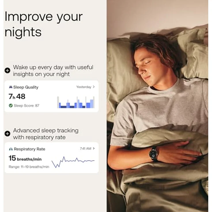 WITHINGS ScanWatch Light – Hybrid Smartwatch, 24/7 Herzüberwachung, Aktivitätstracking, Zyklusverfolgung, Schlafüberwachung, Connected GPS, 30 Tage Akkulaufzeit, Android & Apple kompatibel, Schwarz – Bild 5