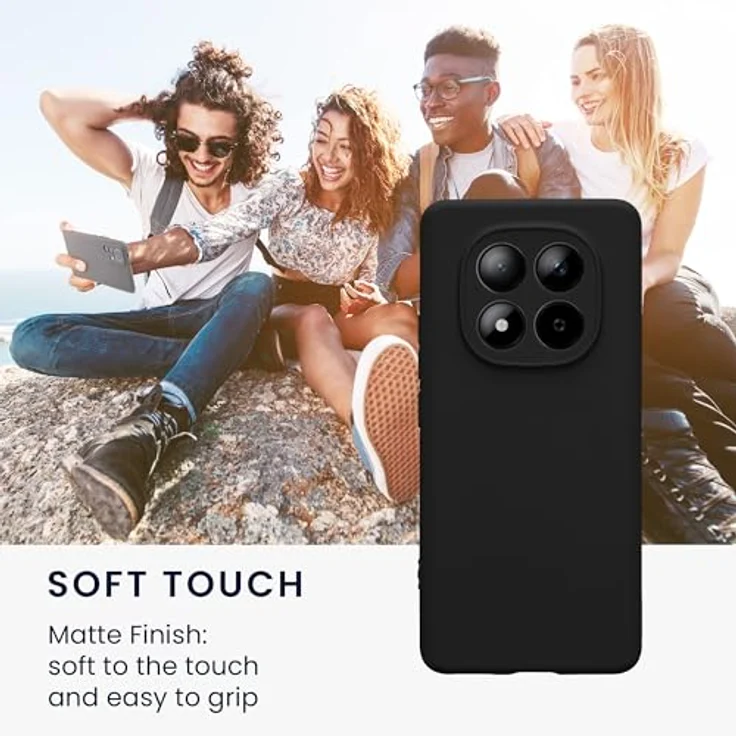 kwmobile Handyhülle für Xiaomi Redmi Note 15 4G / 5G & Poco M8 5G, weiche Silikon Schutzhülle in Schwarz matt, rutschfest und reißfest – Bild 4