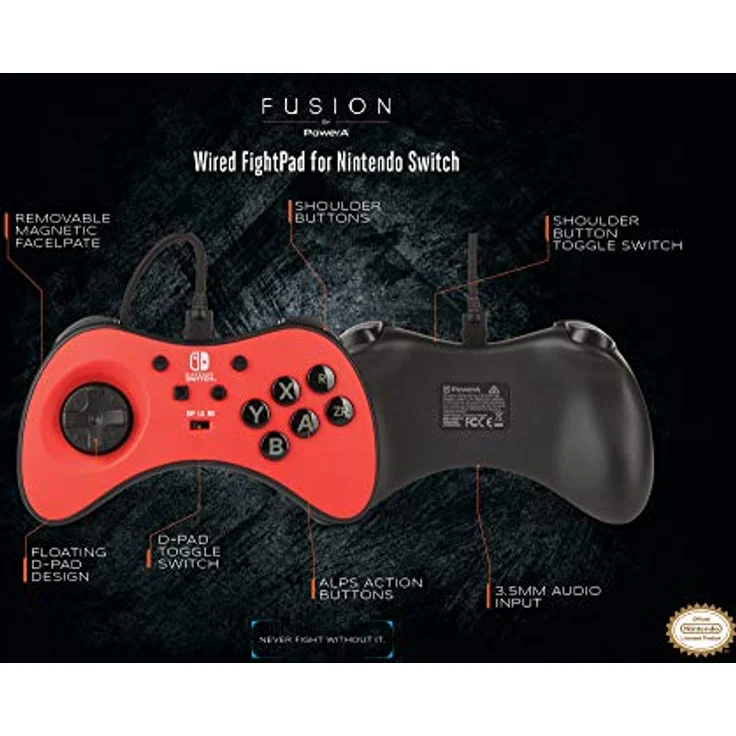 PowerA Fusion Wired FightPad Rot, Schwarz (1509987-01) (Switch) – Bild 12