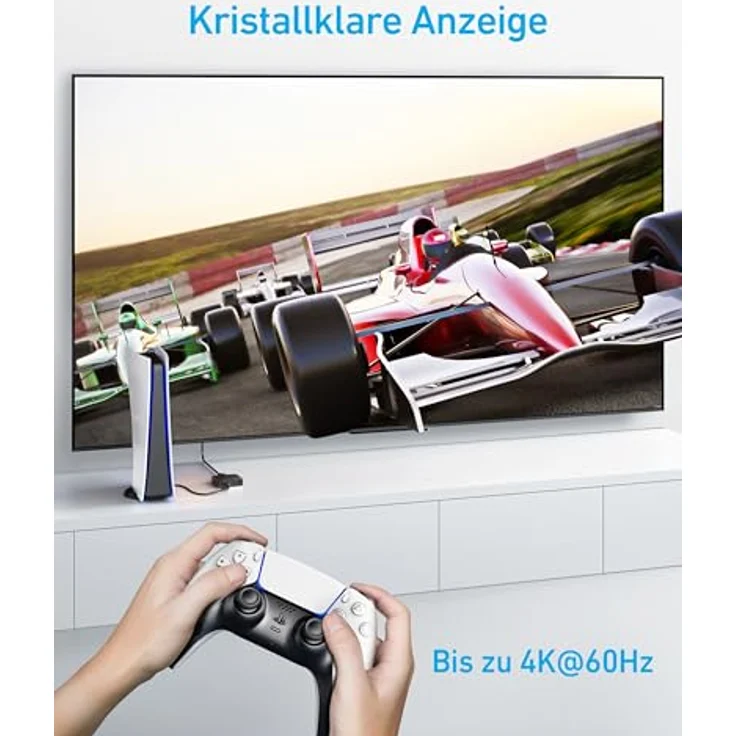 Anker HDMI-Switch, 4K @ 60 Hz, bidirektionaler Switch, 2-in-1-Ausgang, unterstützt HDR, 3D, Dolby, kompatibel mit Laptops, PC, Xbox Series, PS5/PS4, Projektor - glatte Oberfläche – Bild 4