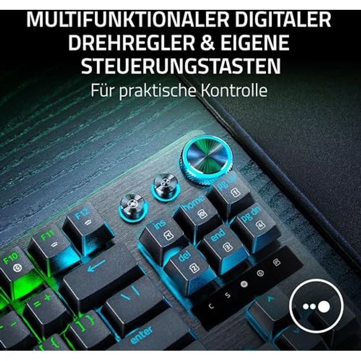 Razer Huntsman V3 Pro Tenkeyless - Analoge optische E-Sport-Tastatur ohne Ziffernblock (Digitaler Drehregler & Steuerungstaste, Texturierte Doubleshot-PBT-Tastenkappen) DE-Layout | Schwarz – Bild 4