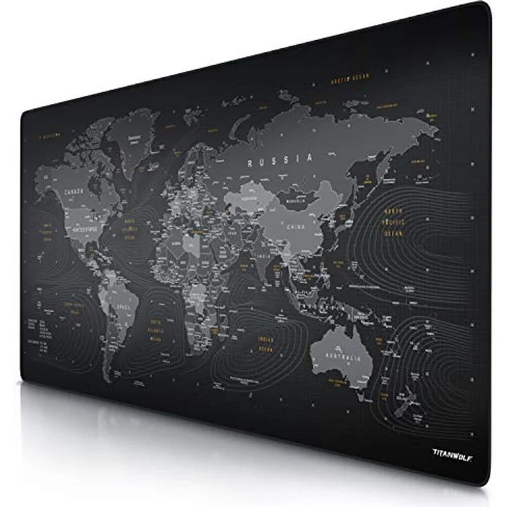 CSL - Übergröße Mauspad 1200x600mm Weltkarte - XXXL Mousepad groß mit Motiv - Tischunterlage Large Size - verbessert Präzision und Geschwindigkeit - XXL Gaming z.B. für Logitech Maus und Tastatur – Bild 2