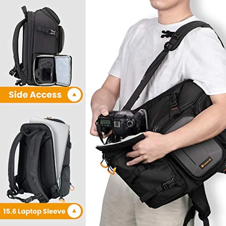 TARION Kamerarucksack, Wasserdicht Fotorucksack Spiegelreflex DSLR Rucksack Kameratasche für Spiegelreflexkameras Digital (PBl) – Bild 5