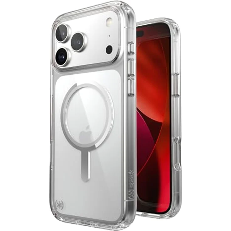 Speck Presidio Perfect Clear + MS für Apple iPhone 17 Pro Max, transparente Smartphone Hülle mit Microban, MagSafe-kompatibel, UV-Schutz, bis zu 4 m Fallhöhe – Bild 2